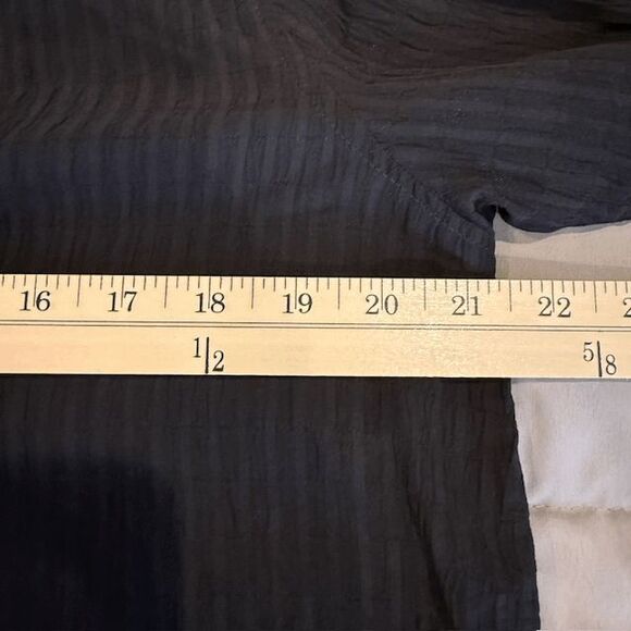 Sam Edelman Emmeline Smocking Trimmed Blouse Black Blouson Sleeves Size Medium - Picture 10 of 13